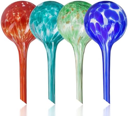Plant Watering Devices for Indoor & Outdoor Plants, 5 Day Irrigation, Colored Glass, Automatic Water Bulbs, Plant Waterer