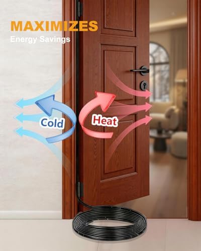 19.7FT Weather Stripping Door Seal: Sound Proof Draft Blocker Kerf Weather Stripping for Exterior Front Door, Large Gap Seal, Easy to Install (Balck)