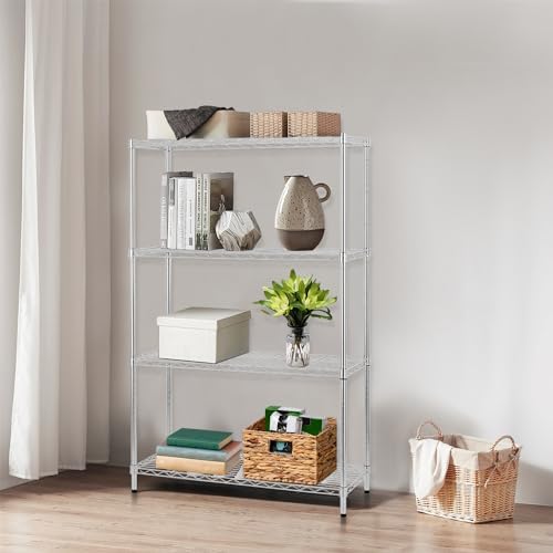 PayLessHere | 4-Tier Wire Shelf | 36"x14"x54" | Chrome | Adjustable Racks | Heavy-Duty Storage Shelves, Holds Upto 1000 lbs | Rust-Resistant, No-Tool Assembly | for Home, Garage Shelving