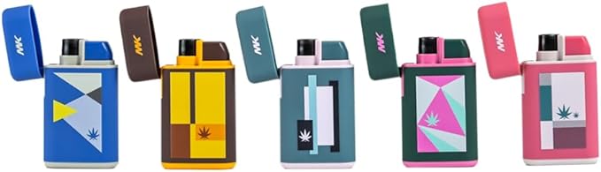 MK Lighter 5-Pack Torch Flame Pocket Lighters, Refillable and Multipurpose, Ideal for Candles, BBQ, Camping, and Everyday Use (Dimensional-5PC)