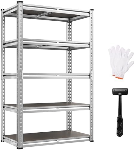REIBII Galvanized Garage Shelving with PP Boards for Pantry Office Garage