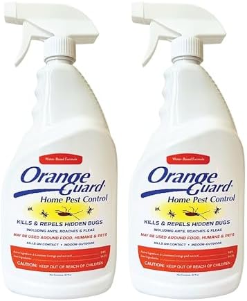 Orange Guard Home Pest Control Spray - Kills and Repels Ants, Roaches, Fleas and More - Indoor/Outdoor Natural Organic Formula - 32 fl oz (2 Pack)