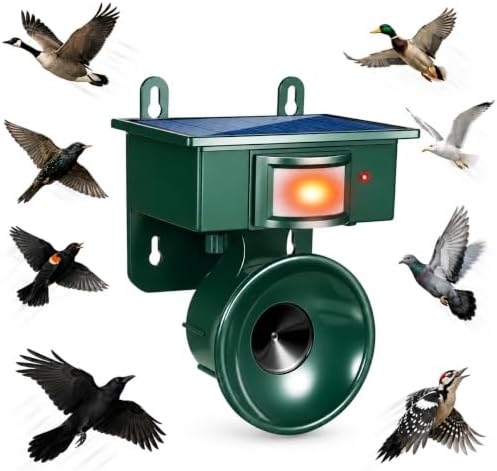2026 Upgraded Solar Ultrasonic Bird Repeller Outdoor & Geese Deterrent