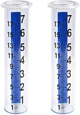 JOYBEE 7" Capacity Antifreeze Plastic Rain Gauge Replacement Tube for Outdoors Yard Garden(2 pcs Blue)