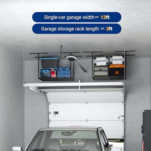 FLEXIMOUNTS 2x3 Overhead Garage Ceiling Storage Rack Organization, Black