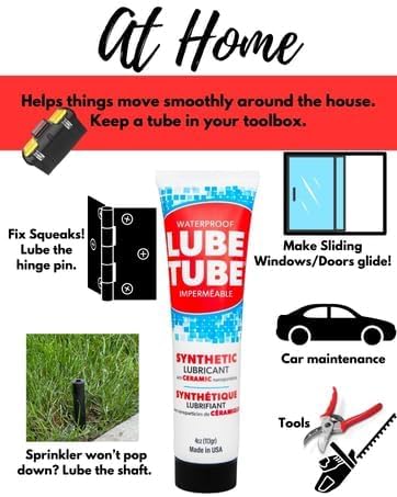 LubeTube 4oz (2-Pack) Multipurpose Synthetic Grease for Pool Equipment, Plumbing Fixtures, RV Toilets, Marine Systems, Machinery & Household Use – PFAS-Free, Food-Grade, Ceramic-Enhanced – Made in USA