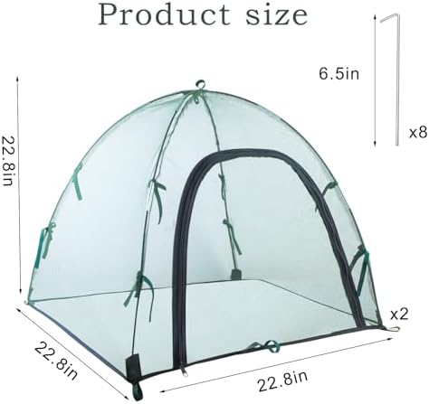 2pack Pest Guard Cover,22.8x22.8x22.8 Inches Garden Mesh Plant Cover Insect Bird Barrier Netting Mesh Outdoor Mesh Plant Enclosure Plant Tent Cover Pest Protection Guard for Fruit Vegetables