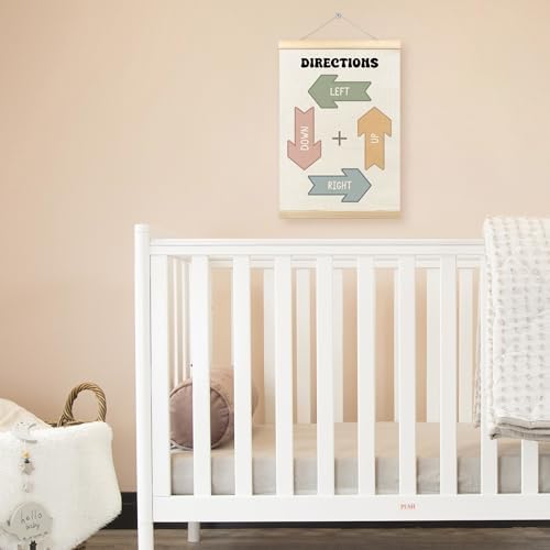 TLESKE Boho Classroom Directions Chart Poster Hanger Frame, Homeschool Hanging Wall Art Decor for Toddlers Kids Room Nursery Playroom, Preschool Prek Learning Educational Poster Print Banner, 12x16