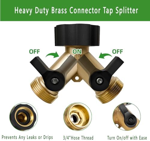 233FT Drip Irrigation System Kit with Quick-Connect System,33FT 1/2" Mainline & 200FT 1/4" Tubing,Brass Y-Type Splitter,Adjustable Nozzle Types.Garden Efficient Sprinkler System Kit