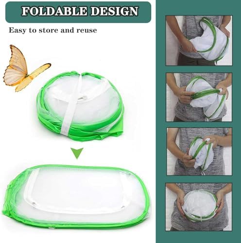 36" Mesh Plant Enclosure Pop-Up Plant Protection Tent, 24”x 24”x 36” Mesh Plant Cover Grow Tent Plant Cover for Fruit, Vegetables, Pests, Bird and Pest Protection Guard for Flowers and Herbs (Green)