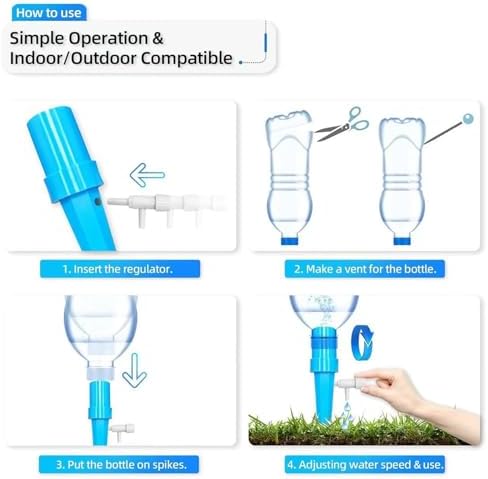New!Self Watering Spikes for Pots Indoor Plants,Universal Bottle Mouth,Automatic Irrigation Stakes,Slow Release Water Valve,Vacation Proof Drip