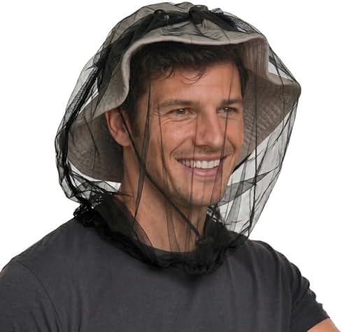 Mosquito Head Net Mesh Face Cover – Bug Face Netting Protection Against Gnats, Midges, Black Flies – Head Net for Men & Women, Hunting, Fishing, Camping, Gardening – No-See-Um Insect Netting