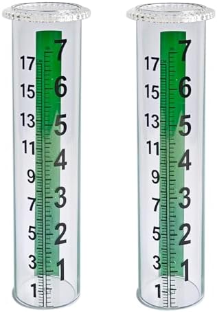 JOYBEE 7" Capacity Antifreeze Plastic Rain Gauge Replacement Tube for Outdoors Yard Garden(2 pcs Green)