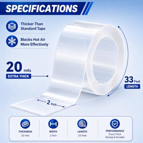 SWRT Window Sealing Tape, 2 in x 33 ft, 20 Mil Thick, AC Insulation Seal