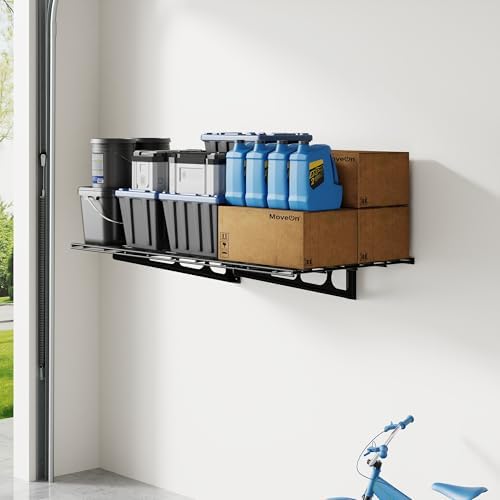 FLEXIMOUNTS 1-Pack 2x3ft Garage Shelving Wall-Mounted Storage Rack, Black