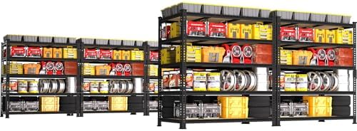 PrimeZone 3250 LBS Heavy Duty Garage Storage Shelves Adjustable Shelf, 5PCS