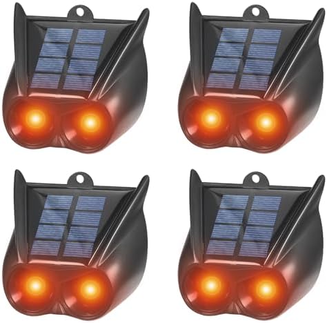 Solar Nocturnal Animal Repeller Outdoor Predator Lights for Chicken Coop Predator Protection Coyote Deterrent for Yard Nite Guard Solar Lights Predator Eyes-Protects Against Fox,Raccoon,Skunk,Deer(4)