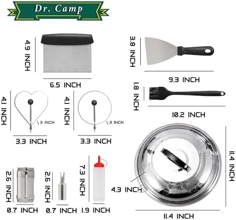 Dr. Camp Grill Accessories Set BBQ Grill Tools Set Heavy Duty Stainless Steel Grilling Tools Kit Complete Barbecue Tool Set for Outdoor Grill