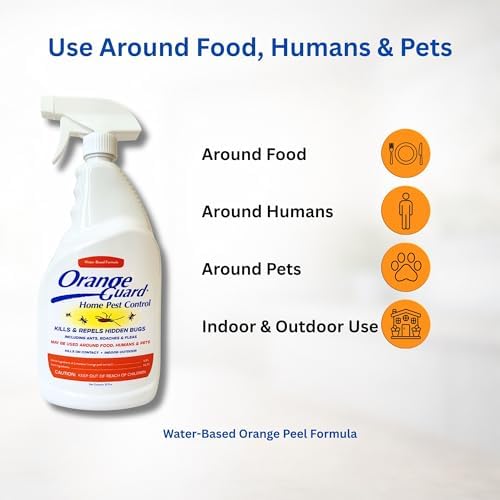 Orange Guard Home Pest Control Spray - Kills and Repels Ants, Roaches, Fleas and More - Indoor/Outdoor Natural Organic Formula - 32 fl oz (2 Pack)