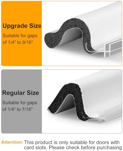 40FT Weather Stripping Door Seal: Sound Proof Draft Blocker Kerf Weather Stripping for Exterior Front Door, Large Gap Seal, Easy to Install (White)