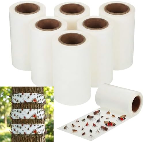 6 Rolls Spotted Lantern Fly Tree Trap, 30 ft Each, Outdoor Ant Trees Wrap