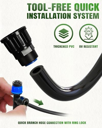 230FT Drip Irrigation System with 1/2" 1/4" Irrigation Tubing and Emitters