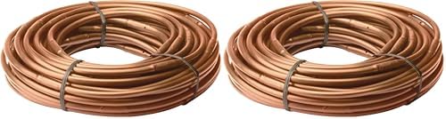 Rain Bird Emitter Tubing, 1/4" | Pressure Compensating | 6" Spacing | 50 ft Roll | Brown