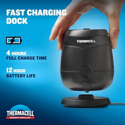 Thermacell E-ZoneGuard Patio Max Mosquito Repellent 12Hr Bat + Chrging Dock