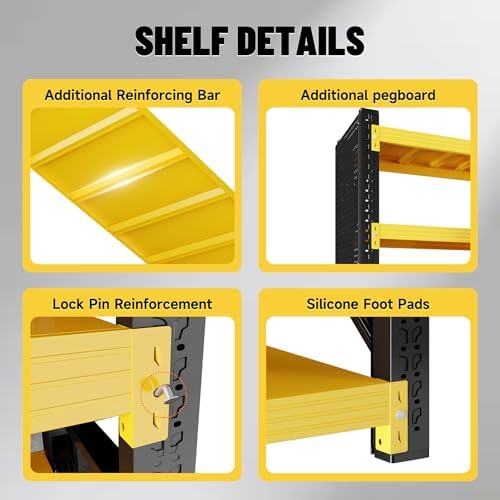 Heavy‑Duty Garage Shelving Unit with Pegboard, 3000 LBS Total Load Capacity