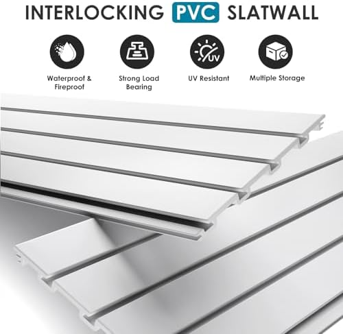 Brakki Slat Wall Paneling 4x4 Ft, Slatwall Garage Organizer Storage System
