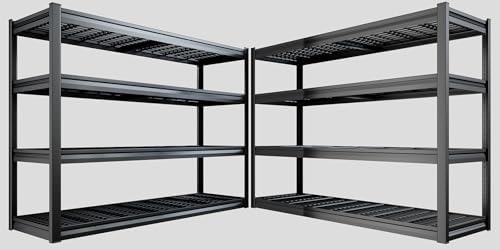 67" W Garage Shelving Heavy Duty, 36" D Garage Shelves, 68" H Adjustable Storage Shelving Unit, Commercial Metal Shelves for Warehouse, Basement, Shop, 67" W x 36" D x 68" H,2 Pack