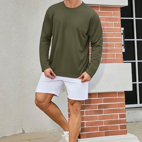 LeeHanTon Men's Sun Shirts Sun Protection Hoodie Shirt UPF 50+ Long Sleeve Work Athletic Shirt with Hooded for Fishing Hiking