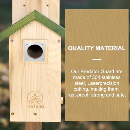 3 Pack Stainless Steel Birdhouse Hole Protector Predator Guard Plate
