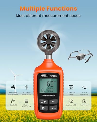 Anemometer with Backlit for HVAC, Drone, Sailing, Outdoor Activities