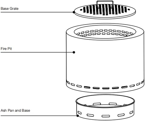 Torch & Porch 19.5 Inch Smokeless Stainless Steel Fire Pit with Weather Resistant Carry Bag
