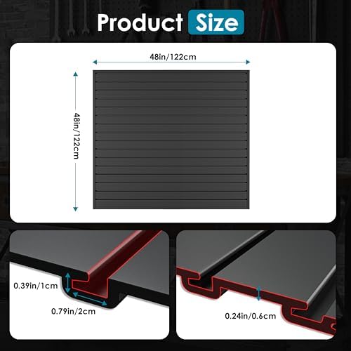 Brakki Slat Wall Paneling 4x4 Ft, Slatwall Garage Organizer Storage System