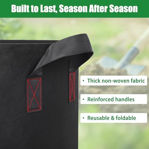 FEED GARDEN 15 Gallon Plant Grow Bags 4 Pack 300G Fabric Pots with Handles
