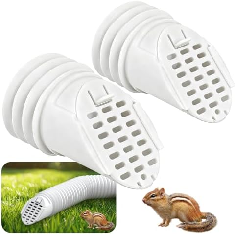 WADEO Rain Gutter Downspout Extension Hose Guard 2Pack, Drain Downspout Extender Outlet Filter and Leaf Guard, for Standard 4'' Circular Threaded Hose, White