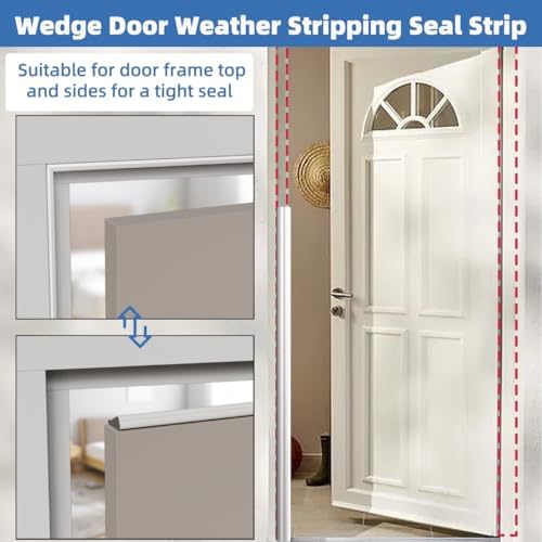 Wedge-Shape Window Weather Stripping Door Frame Seal 3Pcs×196” Black
