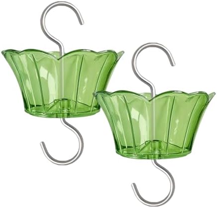 3oz Plastic Ant Moat for Hummingbird Feeder, 2-Pack Green Insect Guards
