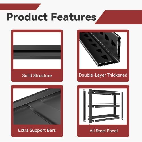 SAWJEC 39" H x 48" W x 18" D Heavy Duty Garage Storage Shelves