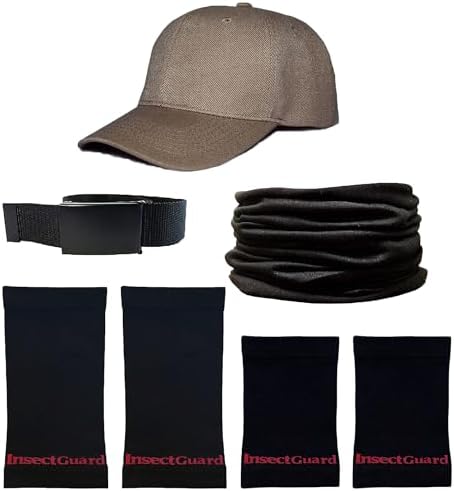 Tick Gaiters - Permethrin Treated, Ticks, Mosquitoes, Flies & More Insect Repellent, Unisex Adult, (Black/Khaki) Complete Package 1