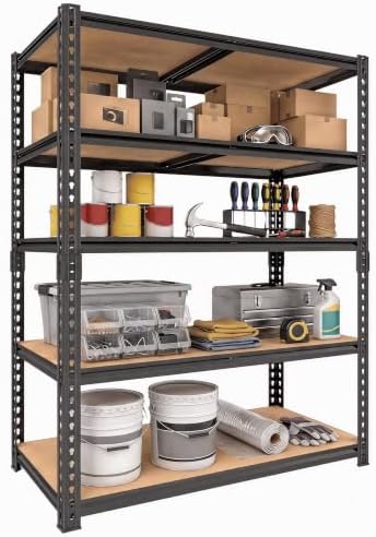 2400LBS Garage Shelving, 28" Wx12 Dx60 H Metal Storage Shelves