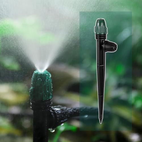 25PC Anti-Drop Drip Irrigation Spray on 6.3" Stake
