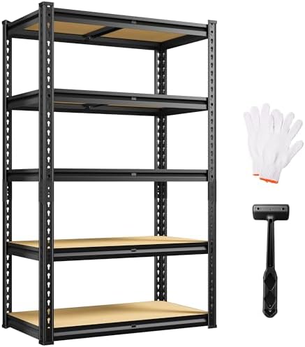 REIBII Storage Shelves with Smooth Edges for Garage Basement Shed Pantry