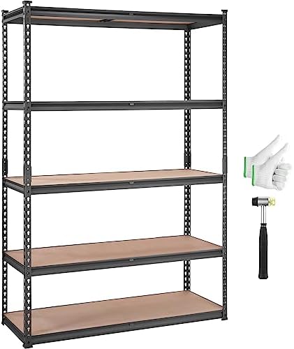 VEVOR Storage Shelves 5-Tier Adjustable 2000 lbs 48"x18"x72" Shelving Unit