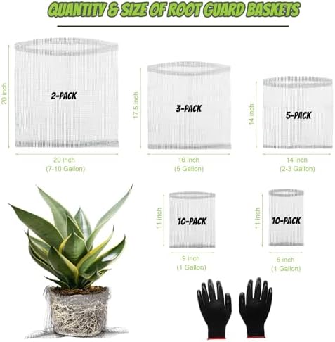 30 Pcs Root Guard Gopher Proof Stainless Wire Steel Baskets, 1 Gallon 3 Gallon 5 Gallon 10 Gallon Gophers Moles Voles Mesh Baskets Protect Plant Roots Tubers Trees Flowers Crops（Mix Size）