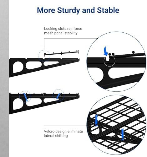 FLEXIMOUNTS 4-Pack 2x4ft Wall Shelf Garage Storage Rack Wall Mounted, Black