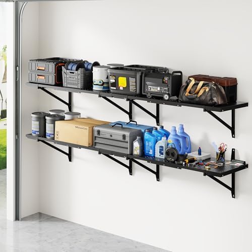 FLEXIMOUNTS 2-Pack 1x6ft Garage Shelving Perforated Wall Shelf