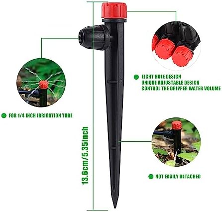 50 Pcs 360° Adjustable Drip Irrigation Spray Emitters